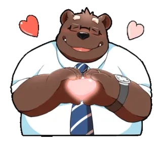 ❤ bear, cartoon, love, heart, cute, character, animal whatsapp sticker