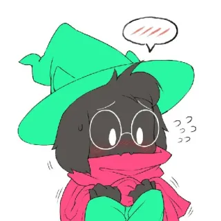 🤭 Ralsei Deltarune videojuego, lindo, tímido, mago, cabra telegram sticker