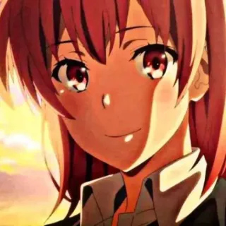 🖇 anime, meisje, portret, glimlachend, vrouwelijk telegram sticker