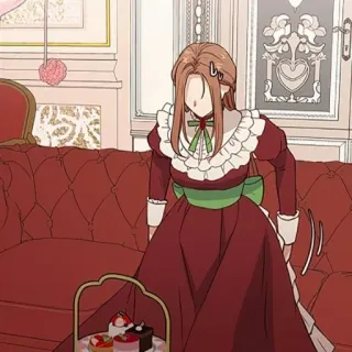 ☠ mujer, vestido, manga, dibujos animados, anime telegram sticker