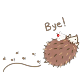 👋 Bye! erizo, adiós, despedida, mono, animal whatsapp sticker