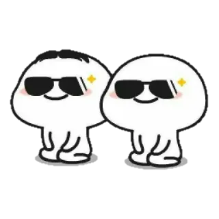 😎 cartoon, cool, sunglasses, white, character telegram sticker