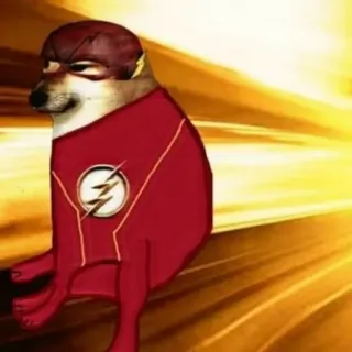 🐕 The Flash cheems, doge, the flash, superhero, meme, funny, comic, speed telegram sticker