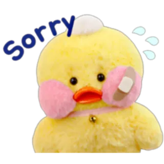 🐣 Sorry duck, sorry, apology, cute, cartoon, sad telegram sticker
