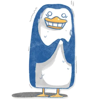 😅 pinguino, animale, cartone animato, carino, uccello, divertente, illustrazione telegram sticker