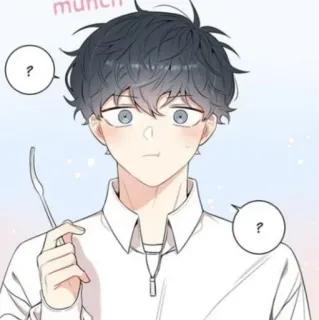 🦢 munch anime, manga, cartoon, character, cute, eating telegram sticker