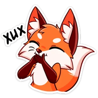 😃 ХИХ zorro, animal, lindo, dibujos animados, riendo, risita telegram sticker