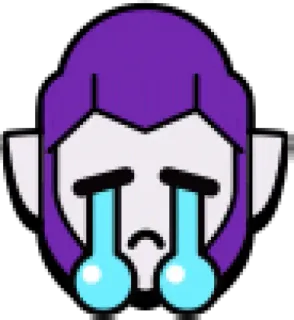😭 ร้องไห้, เศร้า, น้ำตา, สีม่วง, อารมณ์, สติกเกอร์ telegram sticker