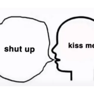💔 shut up kiss me поцелуй, любовь, тишина, пузыри речи telegram sticker