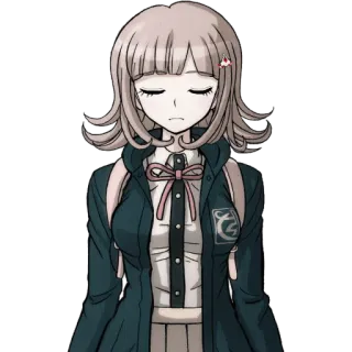 😔 Chiaki Nanami Danganronpa anime, video game, character, girl, cute telegram sticker