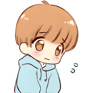 😔 Anime, Hoạt hình, Dễ thương, Con trai, Buồn, Kawaii whatsapp sticker