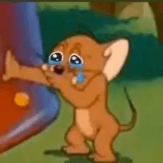 😭 Jerry Mouse Tom and Jerry cartoon, mouse, crying, sad, anime, tom and jerry telegram sticker