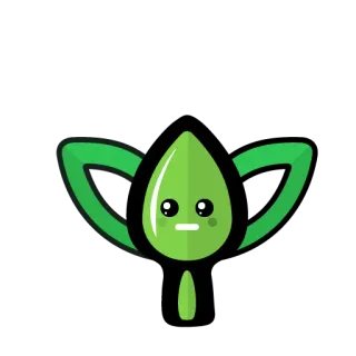 😬 folha, verde, planta, fofo, emoji telegram sticker