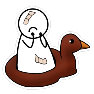 😕 boneco palito, pato, patches, desenho animado, fofo, minimalista whatsapp sticker