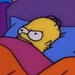 😠 Homer Simpson The Simpsons homer simpson, the simpsons, cartoon, angry, bed whatsapp sticker