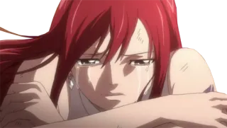 😭 Erza Scarlet Fairy Tail Anime, Mangá, Lágrimas, Chorando, Erza Scarlet, Fairy Tail telegram sticker