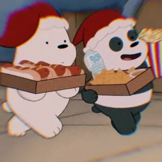 🖤 Cartoons, Weihnachten, Bären, süß, Essen, Animation telegram sticker