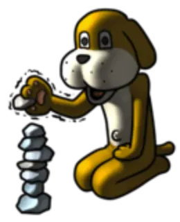 🤧 perro, piedras, apilar, dibujos animados, personaje, animal whatsapp sticker