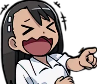 🌟 Nagatoro Don't Toy with Me, Miss Nagatoro Аниме, Манга, Нагаторо, Смех, Указывает, Мультфильм telegram sticker