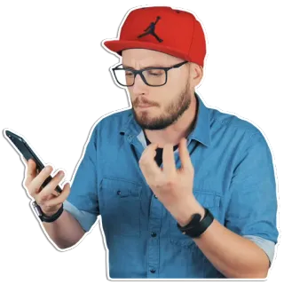 🖐 Mann, Smartphone, Person, verwirrt, besorgt, denkend, frustriert, beunruhigt whatsapp sticker