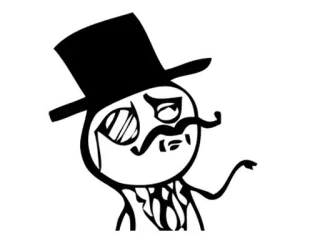 ® Meme, Internet, Trollface, Cartola, Monóculo, Elegante telegram sticker
