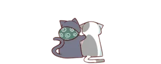👯 gato, animal, fofo, desenho animado, adesivo telegram sticker