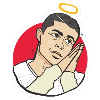 😇 man, halo, prayer, angel, cartoon, sticker telegram sticker