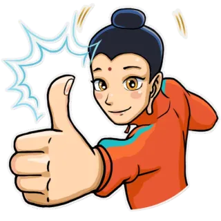 👍 Duim omhoog, Emoji, Cartoon, Persoon, Positief, Goedkeuring telegram sticker