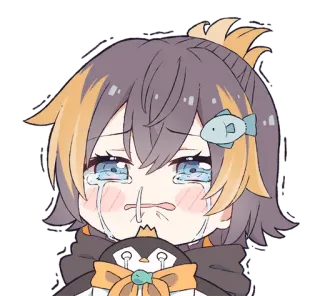 😭 Anime, Chorando, Triste, Emocional, Pinguim, Desenho animado telegram sticker