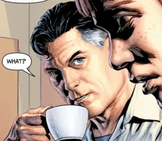 ⛓ WHAT? homme, dialogue, question, café, BD telegram sticker