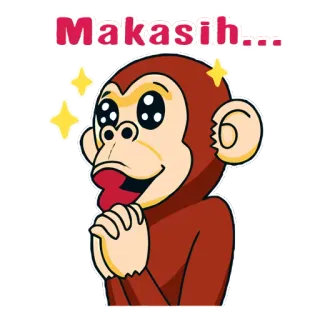 🙏 Makasih... 猴子, 谢谢, 可爱, 动物, 卡通 telegram sticker