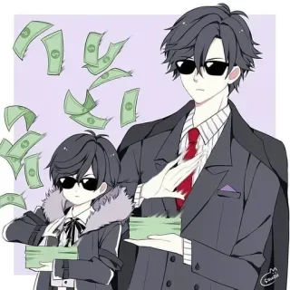 🌟 argent, animé, dessin animé, riche, aisé, luxe, finance telegram sticker