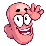 👋 벌레, 만화, 이모티콘, 분홍색, 친근한 telegram sticker