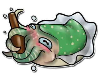 🍺 sotong, makhluk laut, kehidupan laut, binatang laut, kartun, stiker telegram sticker