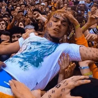 🧑‍🎤 6ix9ine rappeur, artiste, musique, foule, concert telegram sticker