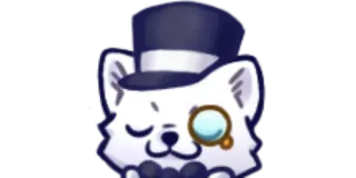 🎩 mèo, kính một tròng, mũ chóp cao, dễ thương, nhãn dán telegram sticker
