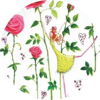 🌹 Rose, Ballerina, Herzen, Illustration, Tanz, Blumen, süß telegram sticker