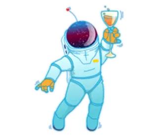 🍷 astronaut, space, celebration, toast, party telegram sticker