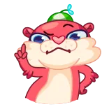 ☝️ dessin animé, animal, doigt, geste, mignon, personnage telegram sticker
