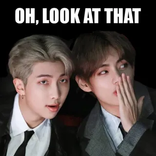 😮 OH, LOOK AT THAT 밈, 웃긴, 사람들, 연예인, K팝, 반응 telegram sticker