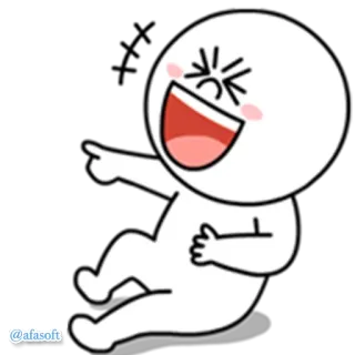 😀 หัวเราะ, อีโมจิ, การ์ตูน, คนก้างปลา, มีความสุข, ร่าเริง telegram sticker