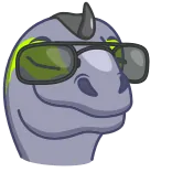 😎 Dinosaurier, Brille, Cartoon, Tier, Reptil whatsapp sticker