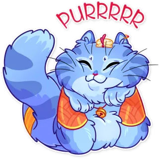 🐱 PURRRR kat, schattig, dier, sticker, huisdier, cartoon, huiskat telegram sticker