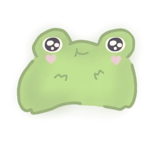 💗 rana, carino, animale, verde, kawaii telegram sticker