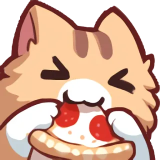 🍕 แมว, พิซซ่า, กิน, สัตว์, อาหาร telegram sticker