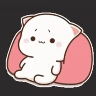 🎈 kat, schattig, kawaii, perzik, dier, sticker whatsapp sticker