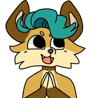 ☺ Фурри, Мультфильм, Животное, Милый, Иллюстрация, Антропоморфный telegram sticker