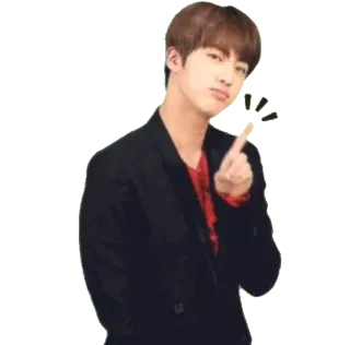 👆 Jin kpop, idol, cantante, musica, artista, celebrità, coreano telegram sticker