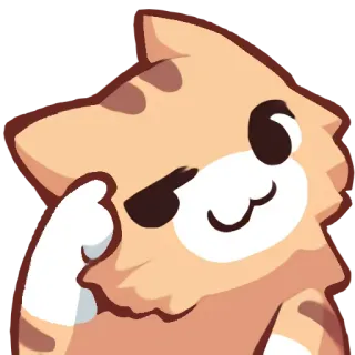 😼 gato, sonrisa socarrona, pensando, lindo, animal, pegatina telegram sticker