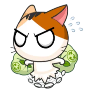 😠 gato, bravo, desenho animado, adesivo, reciclagem, fofo telegram sticker